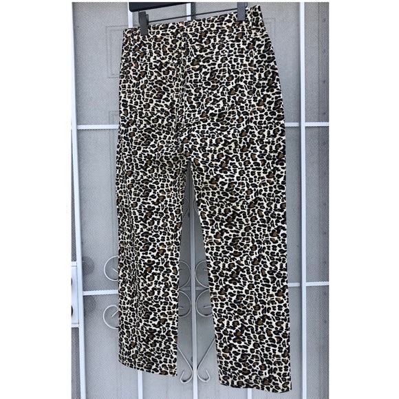 NWT Leopard Print Denim Pants Large L - Picture 4 of 5